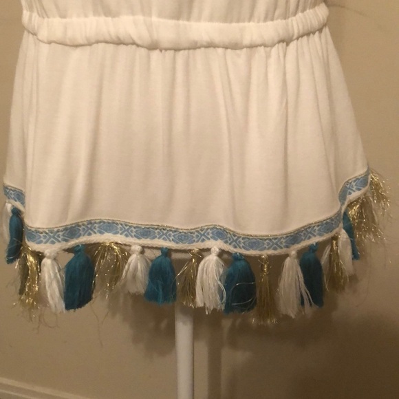 Boston proper top with fringe, white, xsmall - Picture 3 of 7